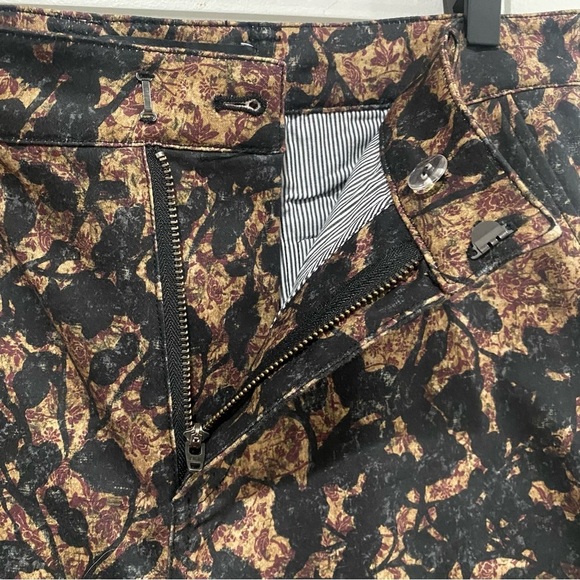 PERUVIAN CONNECTION Shadow Vine Trousers Burnt Sienna Cropped Pants Size 12 - Picture 6 of 11